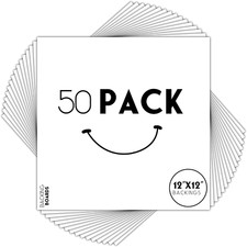 , 12X12 Picture Mat Matte Backerboards for Framing. Pack Contains 50 Backing Boa