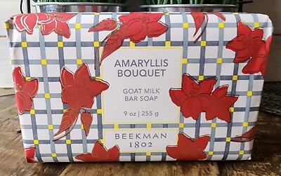 Beekman 1802 AMARYLLIS BOUQUET Goat Milk Bar Soap 9 oz. Full Size New