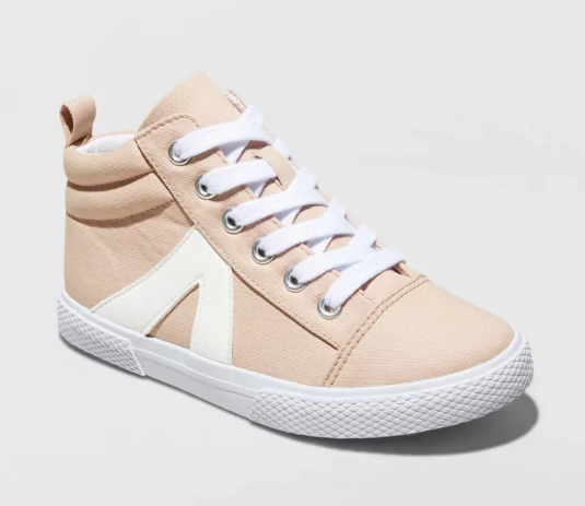 blush color sneakers