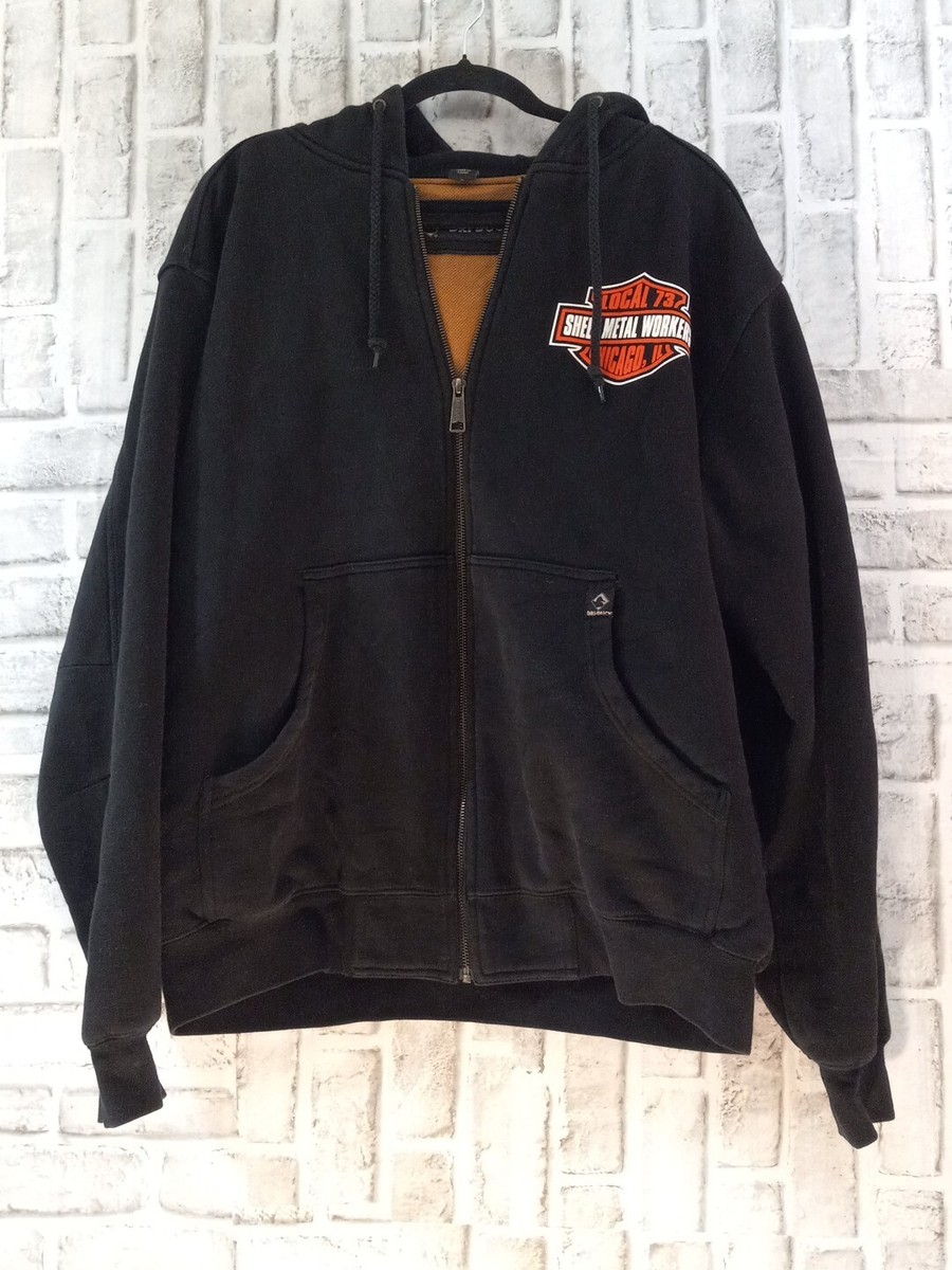 Dri Duck Crossfire Jacket Hoodie Mens Large Heavyweight Thermal Lined Black  Zip