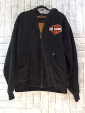 Dri Duck Crossfire Jacket Hoodie Mens Large Heavyweight Thermal Lined Black Zip