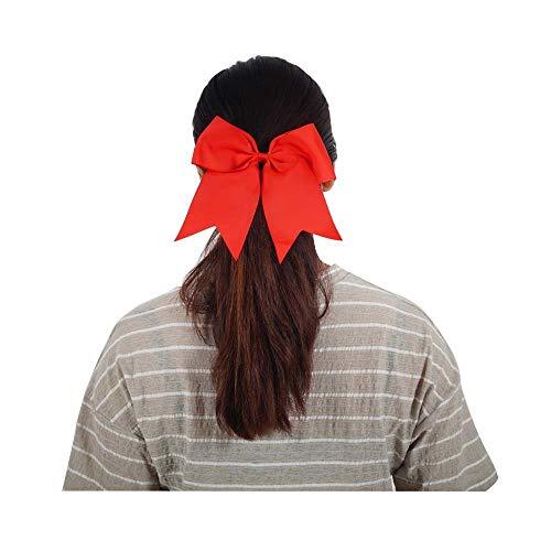 16PCS 8" Large Cheer Hair Bows Ponytail Holder Elastic 1 Count (Pack of 16) Red - Bild 2 von 6