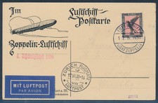 Zeppelin Switzerland Trip 1930 DELAG Card Eagle EF Board Post Drop Zurich (S23526)