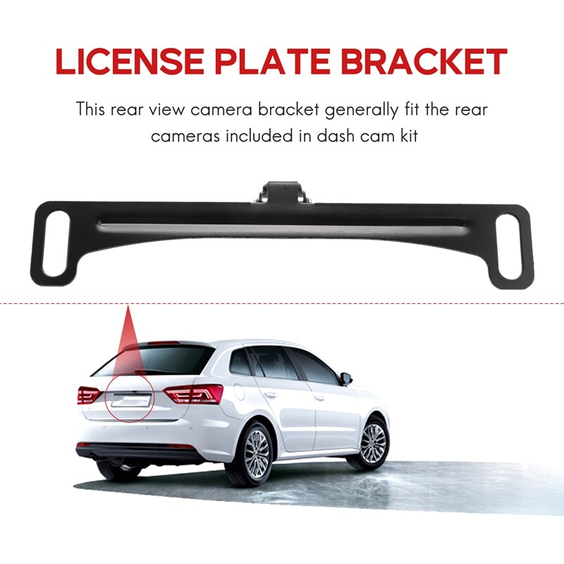 2X(Universal Car Rear View Camera License Plate Bracket Kit Accessories
