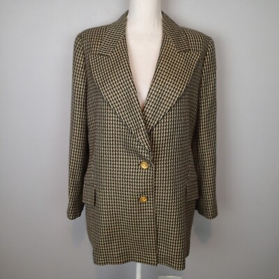 Blazer's bank.com セミロングコート　ベージュ　sサイズ ESCADA Wool blend Jacket Blazer Sz 44 Brown cream metallic