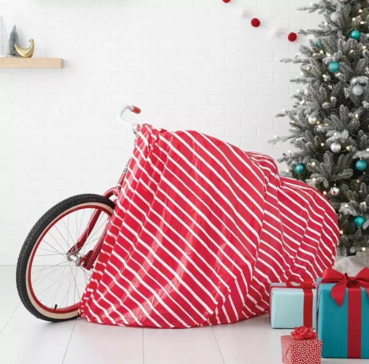 Wondershop Bike Bag Gift Wrap Jumbo Large Striped Bicycle