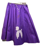Charades Retro Poodle Skirt Adult Womens Medium Purple Felt 50's Elastic COSPLAY