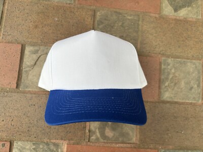 Vintage 90s Blank KC Hat SnapBack Trucker Baseball Cap Bangladesh Blue White