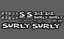 Surly Bikes 1x1 Sticker Decal Bicycles Black White XO Replacement fff kit
