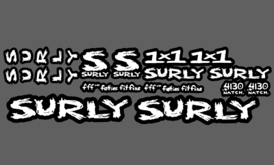 Surly Bikes 1x1 Sticker Decal Bicycles Black White XO Replacement