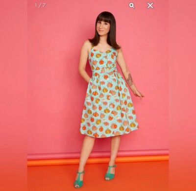NWT ModCloth x Marisol Muro Aligned With Destiny Fit And Flare Dress -Size  Large | eBay