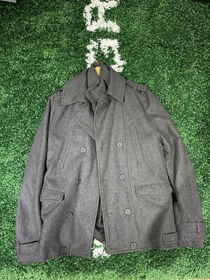 H&M Grey Short Wool Coat Jacket Small Warm Winter Smart Office Work  UK