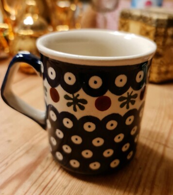 Kaffeebecher Boleslawiec Bunzlauer Keramik Handmade   in Polen
