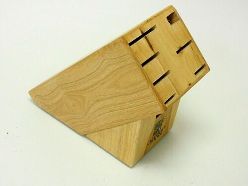 Vintage Sabatier Wood Countertop 7 Slot Knife Set Block Holder