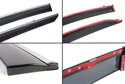 For 2018-2024 Toyota Camry Clip-on Chrome Trim Window Visor Vent Sun Rain Guards - Picture 2 of 15