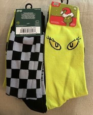 Dr. Seuss The Grinch Grinchmas Adult Unisex Holiday Crew Socks 2 Pair 6-12
