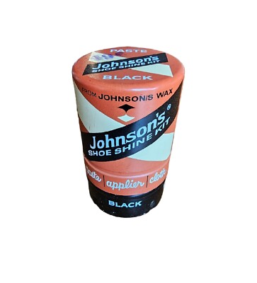 Johnson's Shoe Polish Shine Kit Tin Black c.1960s