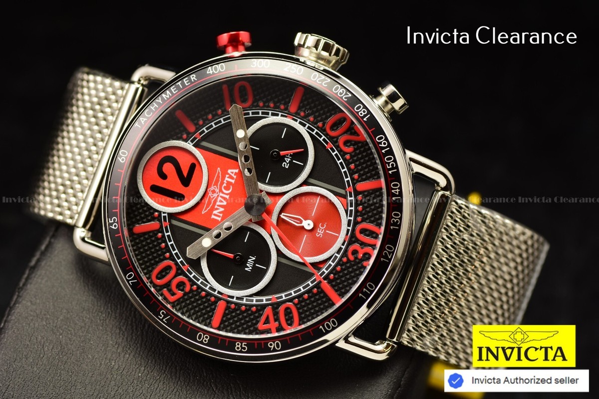 Invicta Men's 44mm Speedway GEARSHIFT Chronograph RED DIAL
