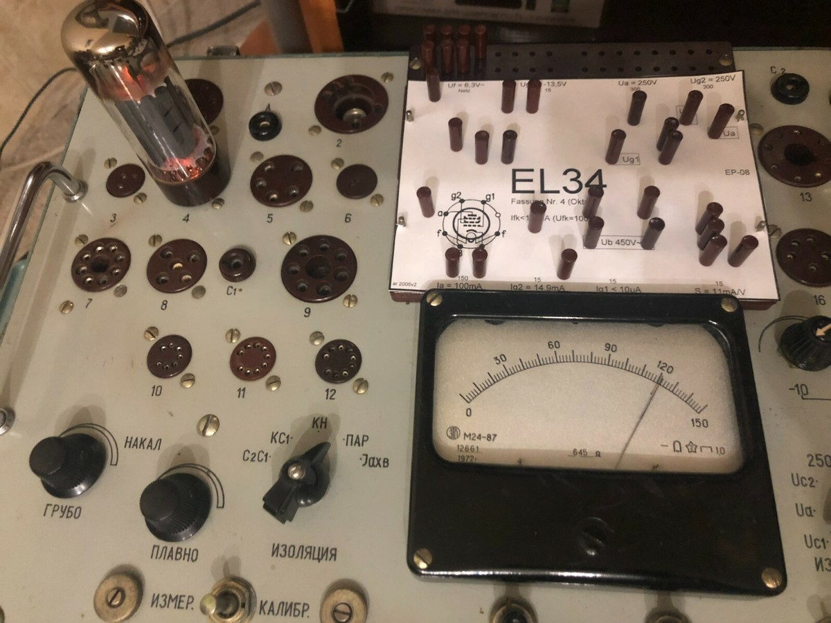 1x VINTAGE TESLA EL34 / 6CA7 Brown Base, OO-Getter, F 1x VINTAGE TESLA EL34 / 6CA7 Brown Base, OO-Getter, F
