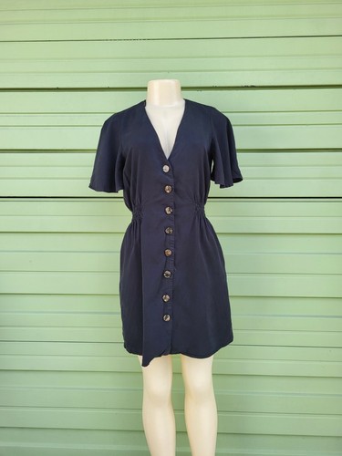 ZARA BLACK WOMAN MINI BUTTONED DRESS 