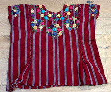 Huipil Patzun Guatemala vintage handwoven embroidered Mayan flowers boho