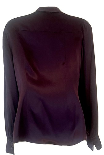 MEXX Deep Purple 100% Silk Satin Long Sleeve Blouse Top Womens EU38 (AUS 10 US6) - Picture 6 of 12