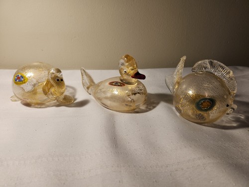 Murano Glass Turtle, Decorative Figurine Lot Of 3 - Picture 6 of 10