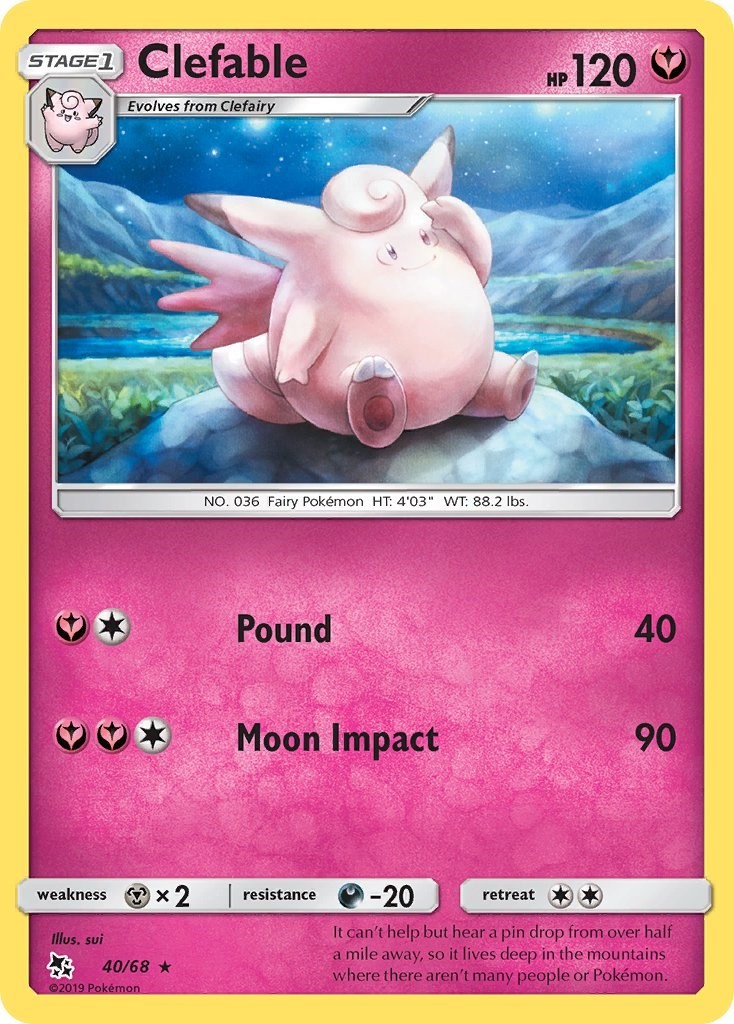 Clefable HIF 40/68 Pokémon Hidden Fates Rare EN NM