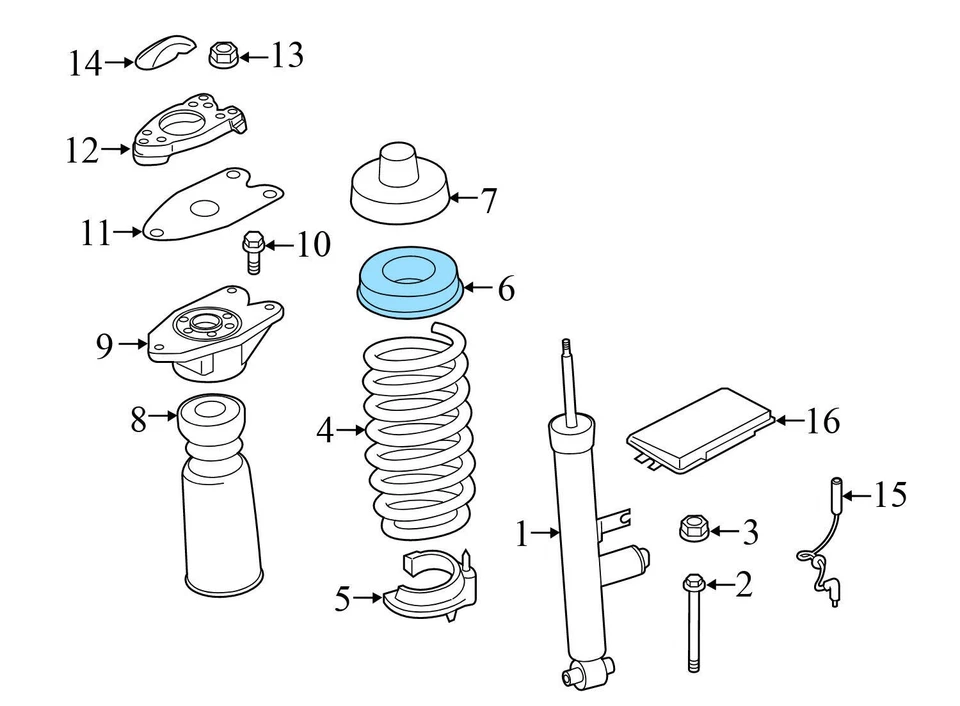 2014-2016 BMW 428I - REAR Upper Spring PAD 6764419 - Image 3 of 4