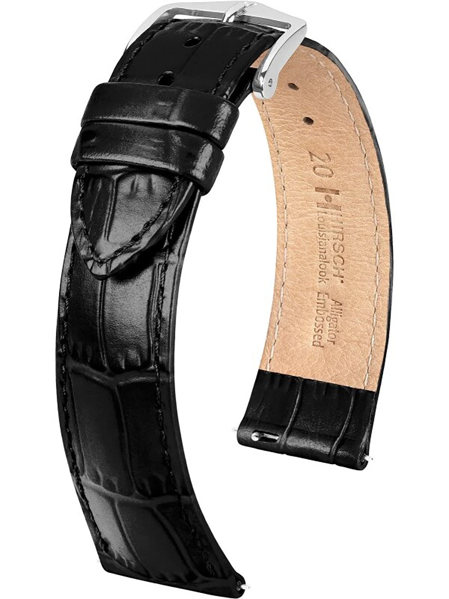 Cinturino Originale Hirsch JAMES Per Orologio Da Polso 18 Mm In Pelle E Gomma Marrone