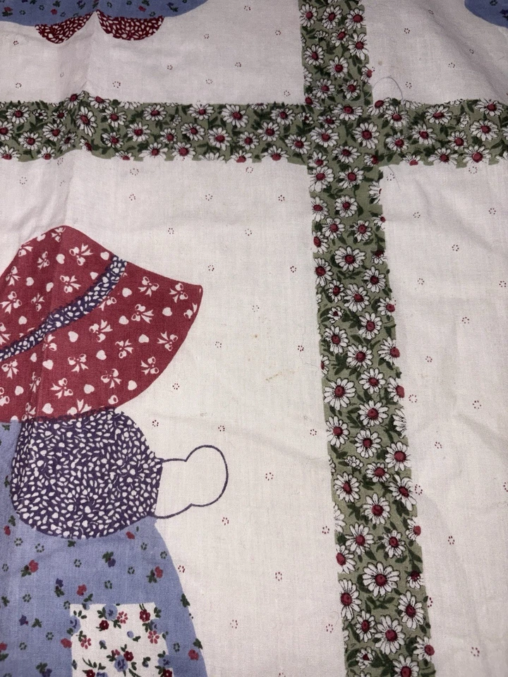 Vintage Sunbonnet Sue Fabric Applique Craft DIY 38x46 Country Floral - Image 4 of 4