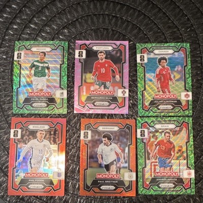 Panini Monopoly Prizm FIFA Soccer 6 Trading Cards Paul Breitner, Foden, Silva