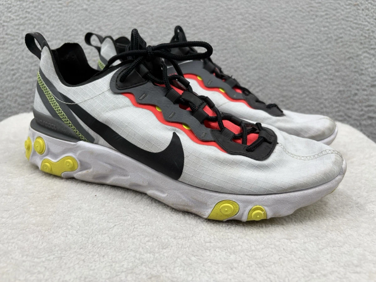 Size 9.5 - Nike React Element 55 SE Platinum Crimson Nike React Element 55 SE - Pure Platinum / Black / Dark Grey  main image 3