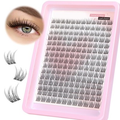 Wispy Cluster Lashes natürliche Einzelwimpern 1 Stück (1er Pack), schwarz 