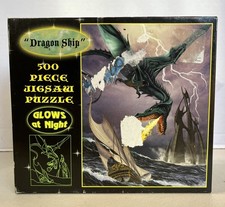 "Dragon Ship" Puzzle 500 Pieces Glow In the Dark Fantasy 2007 Sealed. X1