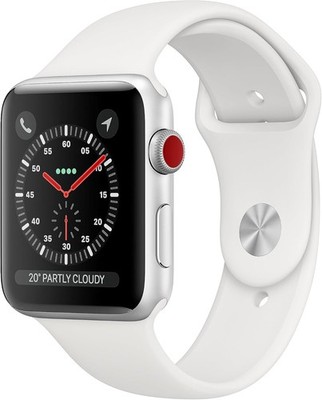 Apple Watch Series 3 GPS + Cellular 42mm Aluminiumgehäuse Silber Sportarmband We