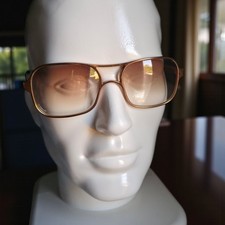 Vintage Renauld USA Copper Aviator Sunglasses Brown Gradient Lens Square...