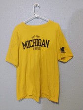 KA Men's Yellow University of Michigan Short Sleeve T-Shirt Size: XL 46-48 Wolve