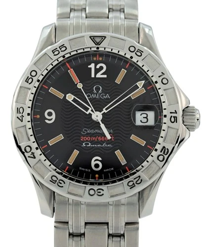 Omega 37mm Men's Seamaster Omegamatic Swiss Autoquartz Black Dial Watch 2514.50!