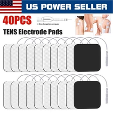 40 TENS Electrode Pads EMS Replacement Unit 7000 3000 2x2 Muscle Stimulator BULK