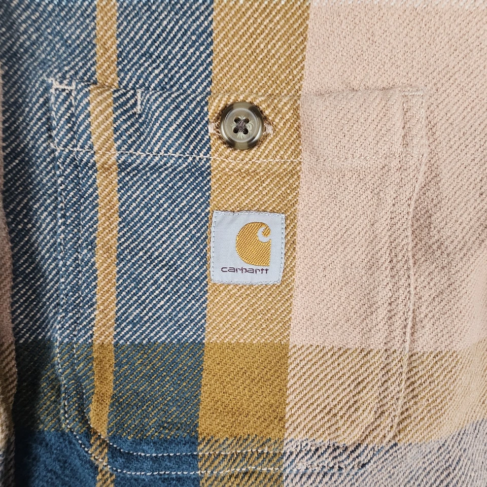 Camisa de franela a cuadros de sarga pesada calce holgado XL Carhartt para mujer Foto 2 de 4