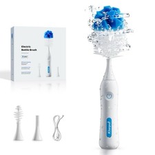 Electric Bottle Brush Cleaner, IPX7 Waterproof Baby Bottle Brush with Replace...