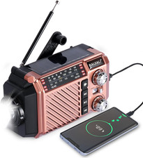 Hand Crank Emergency Weather Radio with 2600Mah/9620Mwh Power Bank, NOAA AM FM S