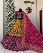 Indian Ethnic Chaniya Choli Navratri Garba Wear Lehenga Set Mirror Work