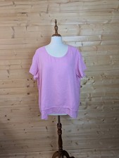 Grizas XL 100% Washed Linen Bubblegum Pink Layered asymmetrical Lagenlook Relax
