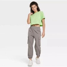 JoyLab Cargo Pants Joggers High Waist Athleisure Pockets Brown Medium Casual