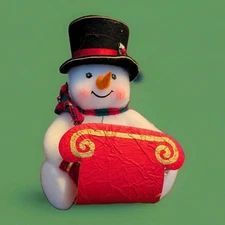 Vintage Snowman On Sled Made Of Cardboard and Cotton Christmas Kitchy