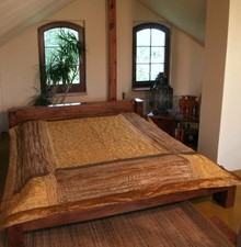 Brokat- Samtdecke, Tagesdecke, Bettüberwurf - goldgelb - 230*230*270*0,5 cm
