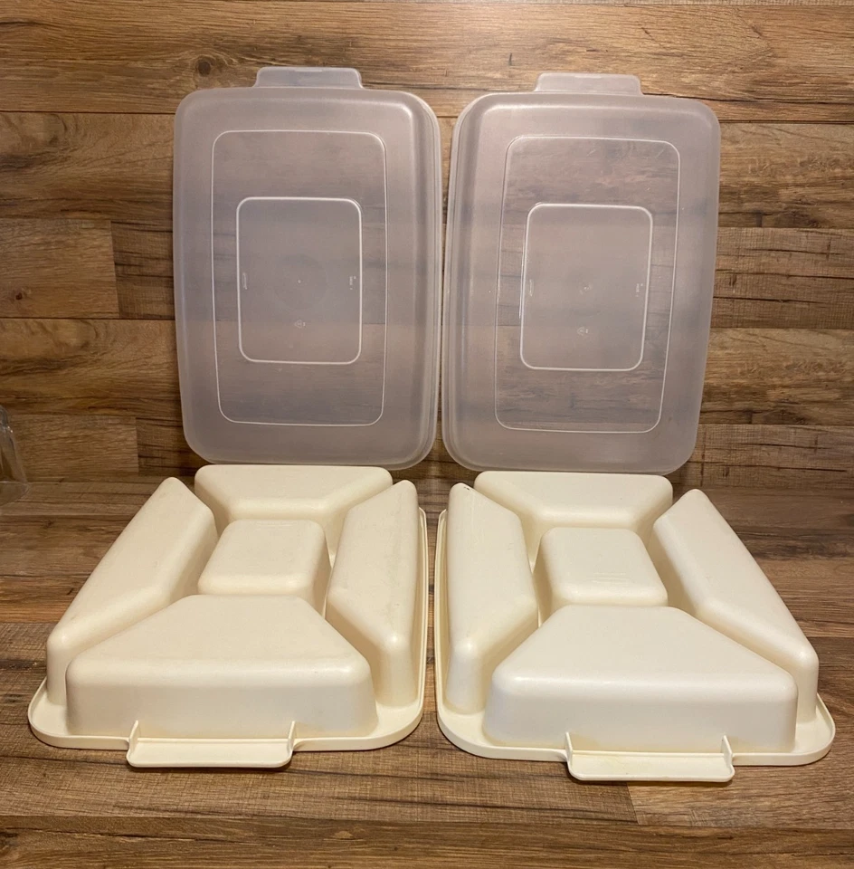 2 - РЕЗИНОВЫЕ СЕРВИРОВОЧНЫЕ ПОДНОСЫ И КРЫШКИ 0833 РАЗДЕЛЕННЫЕ ДЛЯ ОВОЩЕЙ МИНДАЛЬ - Изображение 4 из 4