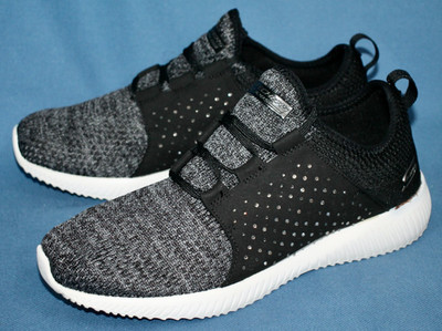 SKECHERS BOBS Ninja Glam Rhinestone Sneakers Women Size 11 Black Charcoal 32520
